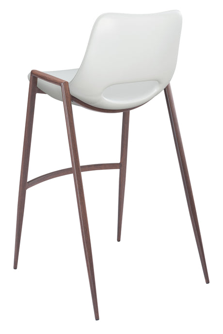 Desi White & Walnut Barstool (Set of 2) by Zuomod at Eve Furniture