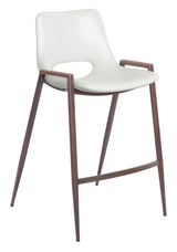 Desi White & Walnut Counter Stool (Set of 2) by Zuomod at Eve Furniture