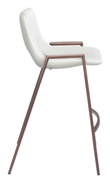Desi White & Walnut Counter Stool (Set of 2) by Zuomod at Eve Furniture