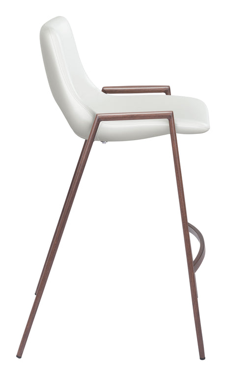 Desi White & Walnut Counter Stool (Set of 2) by Zuomod at Eve Furniture