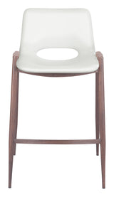 Desi White & Walnut Counter Stool (Set of 2) by Zuomod at Eve Furniture