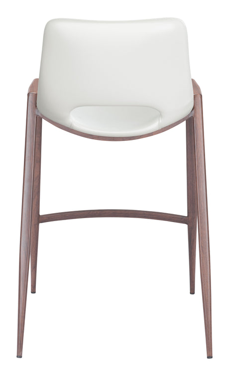 Desi White & Walnut Counter Stool (Set of 2) by Zuomod at Eve Furniture