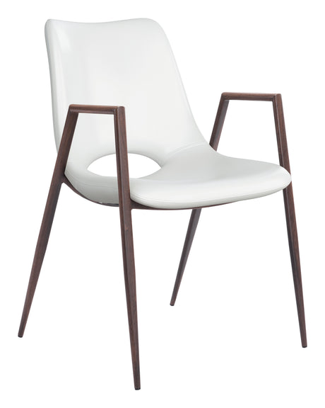 Desi White & Walnut Dining Chair (Set of 2) by Zuomod at Eve Furniture