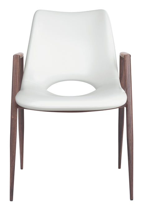 Desi White & Walnut Dining Chair (Set of 2) by Zuomod at Eve Furniture