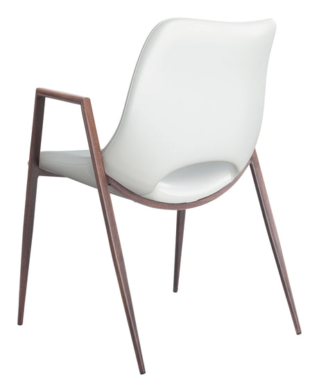 Desi White & Walnut Dining Chair (Set of 2) by Zuomod at Eve Furniture