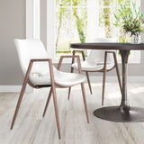 Desi White & Walnut Dining Chair (Set of 2) by Zuomod at Eve Furniture