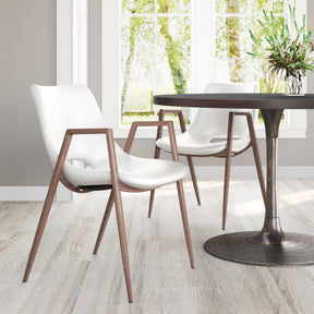 Desi White & Walnut Dining Chair (Set of 2) by Zuomod at Eve Furniture