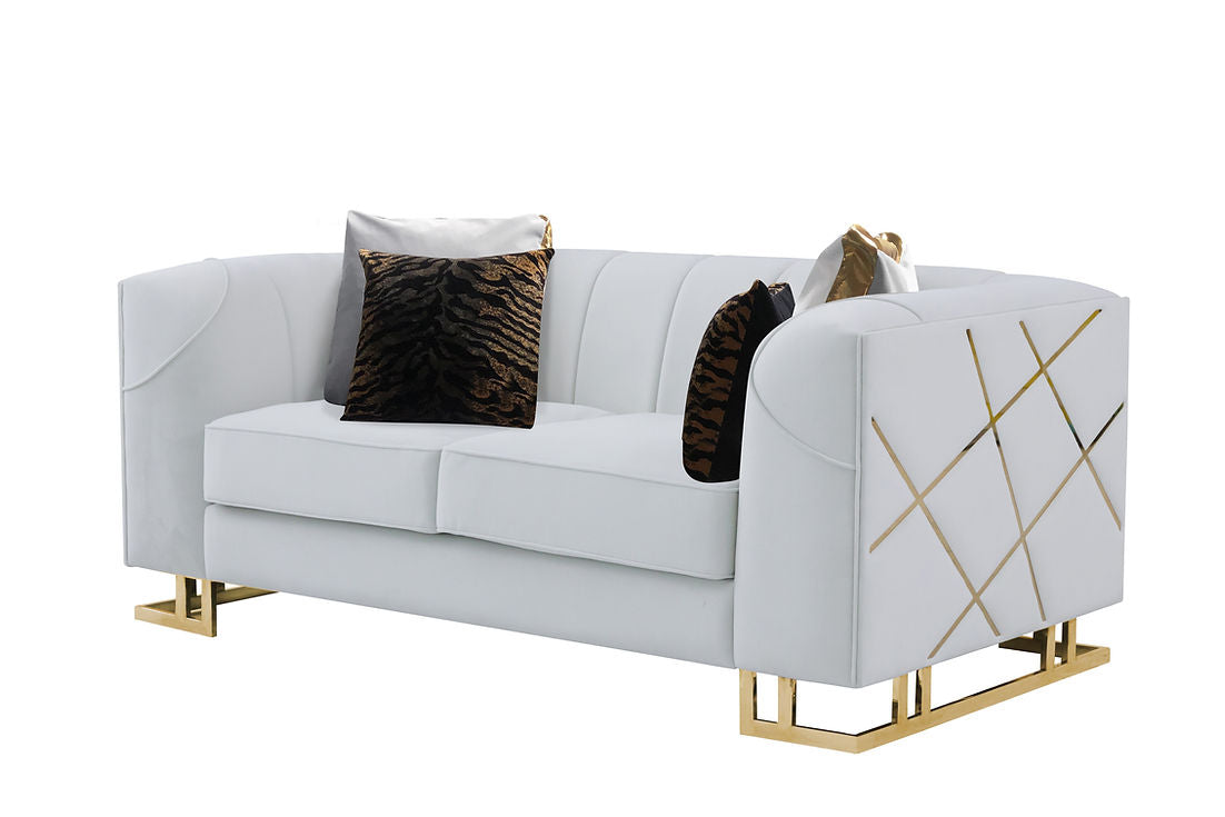 Designer Off-White Living Room Set by New Era Innovations at Eve Furniture