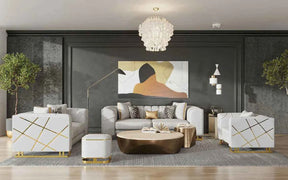 Designer Off-White Living Room Set by New Era Innovations at Eve Furniture