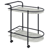 Desiree Black Rack Bar Cart with Casters