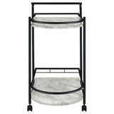 Desiree Black Rack Bar Cart with Casters