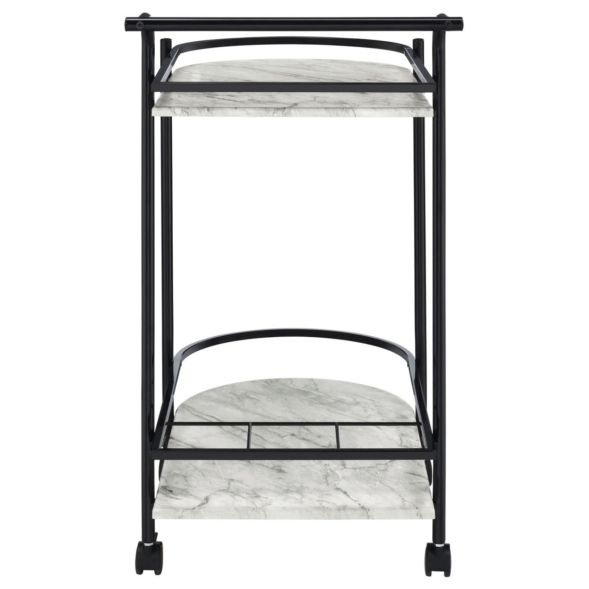 Desiree Black Rack Bar Cart with Casters