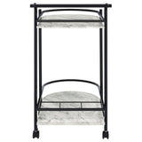 Desiree Black Rack Bar Cart with Casters