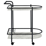 Desiree Black Rack Bar Cart with Casters