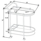 Desiree Black Rack Bar Cart with Casters