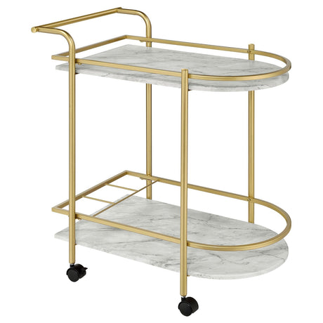 Desiree Gold Rack Bar Cart with Casters