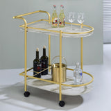 Desiree Gold Rack Bar Cart with Casters