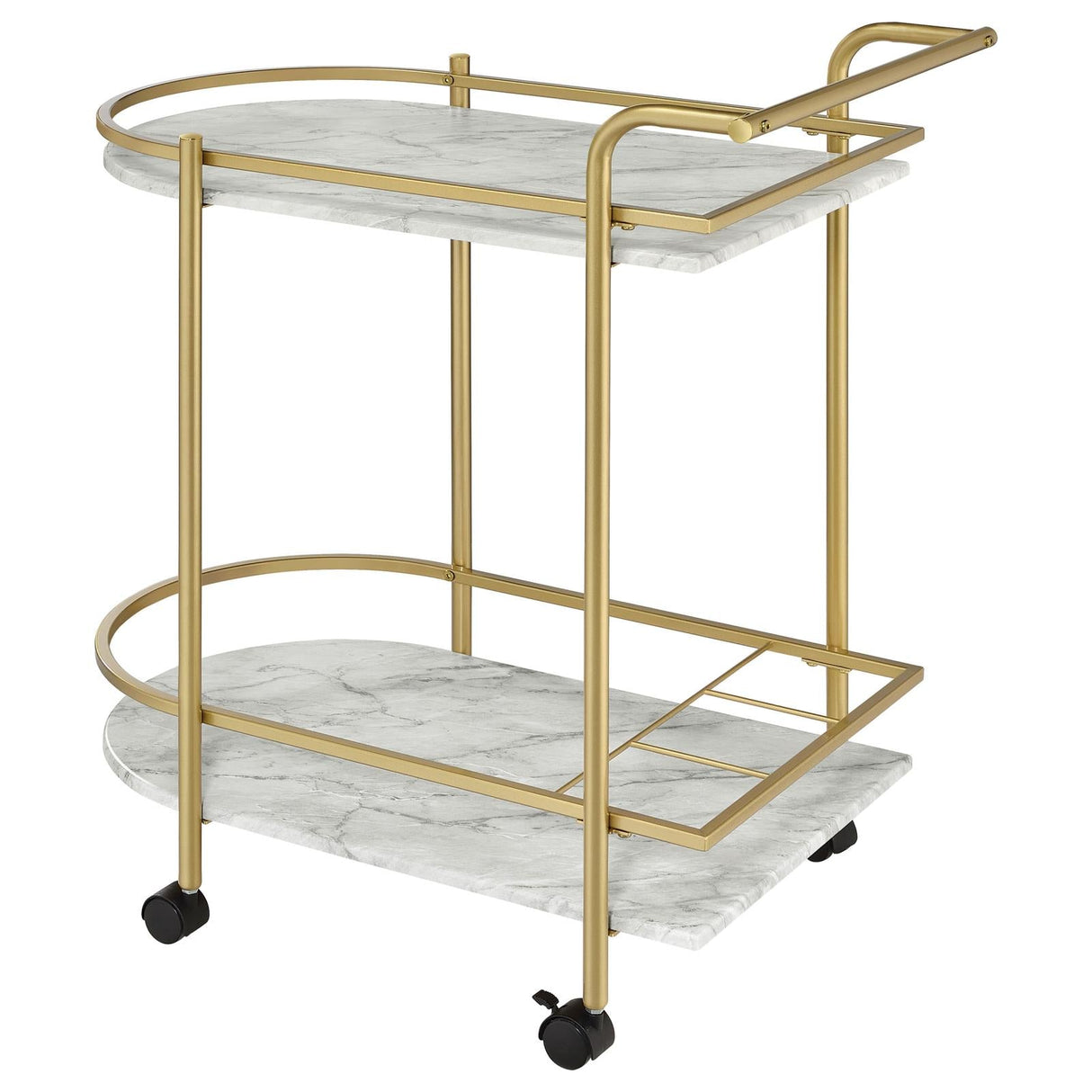 Desiree Gold Rack Bar Cart with Casters