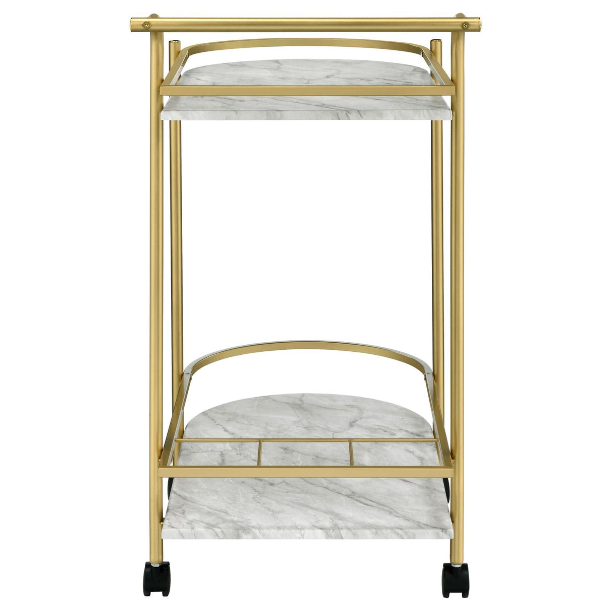 Desiree Gold Rack Bar Cart with Casters