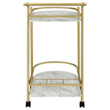 Desiree Gold Rack Bar Cart with Casters