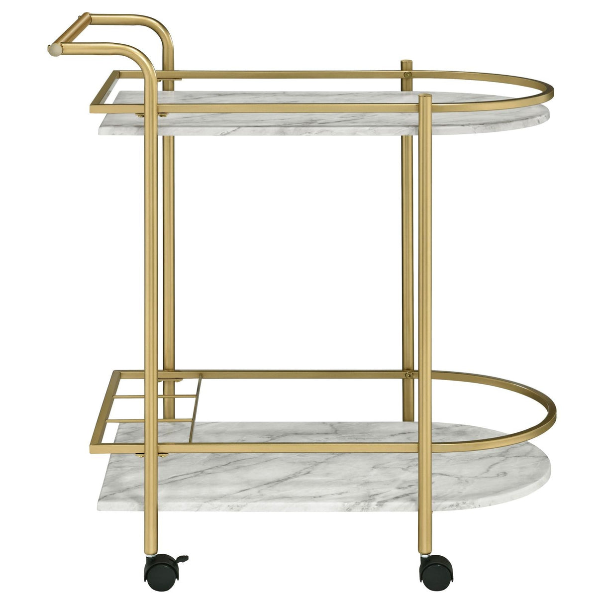 Desiree Gold Rack Bar Cart with Casters