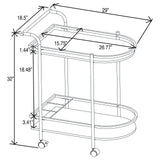 Desiree Gold Rack Bar Cart with Casters