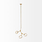 Desousa II Brass-Toned Metal Multi-Arm Three Light Chandelier by Mercana at Eve Furniture