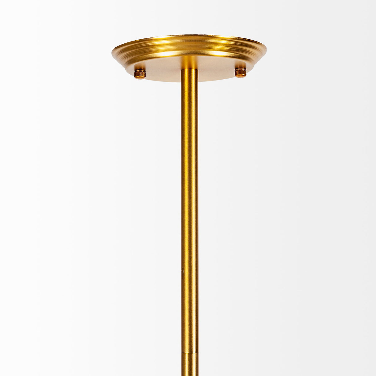 Desousa II Brass-Toned Metal Multi-Arm Three Light Chandelier by Mercana at Eve Furniture