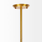 Desousa II Brass-Toned Metal Multi-Arm Three Light Chandelier by Mercana at Eve Furniture