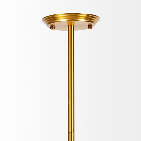 Desousa II Brass-Toned Metal Multi-Arm Three Light Chandelier by Mercana at Eve Furniture