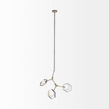 Desousa II Champagne Metal Multi-Arm Three Light Chandelier by Mercana at Eve Furniture