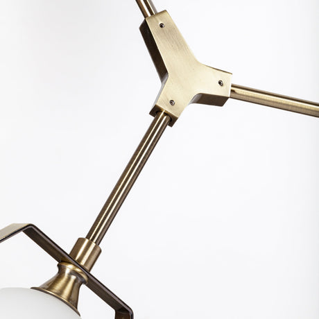 Desousa II Champagne Metal Multi-Arm Three Light Chandelier by Mercana at Eve Furniture