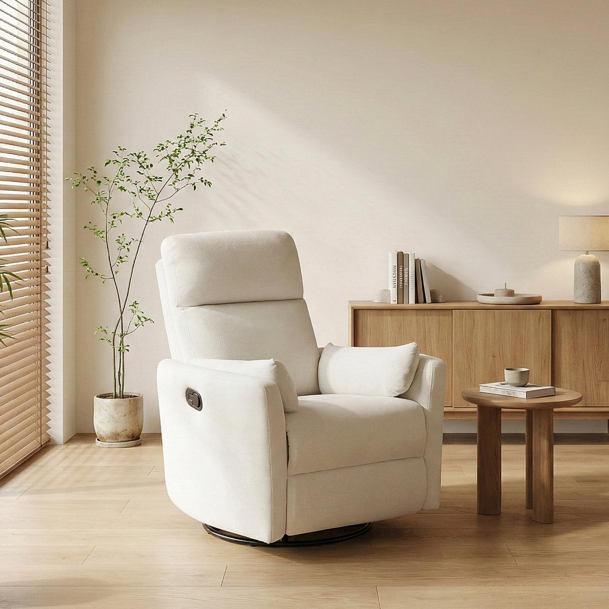 Desso Beige Swivel Glider Reclining Chair