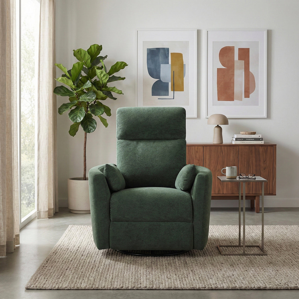 Desso Green Swivel Glider Reclining Chair