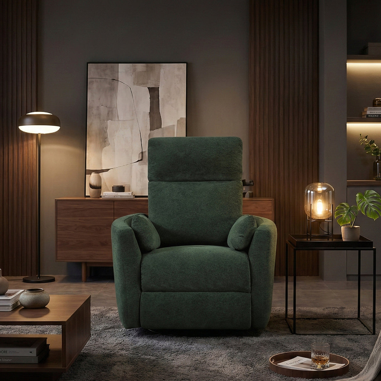 Desso Green Swivel Glider Reclining Chair