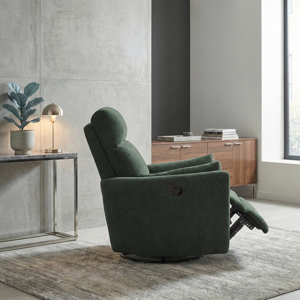 Desso Green Swivel Glider Reclining Chair