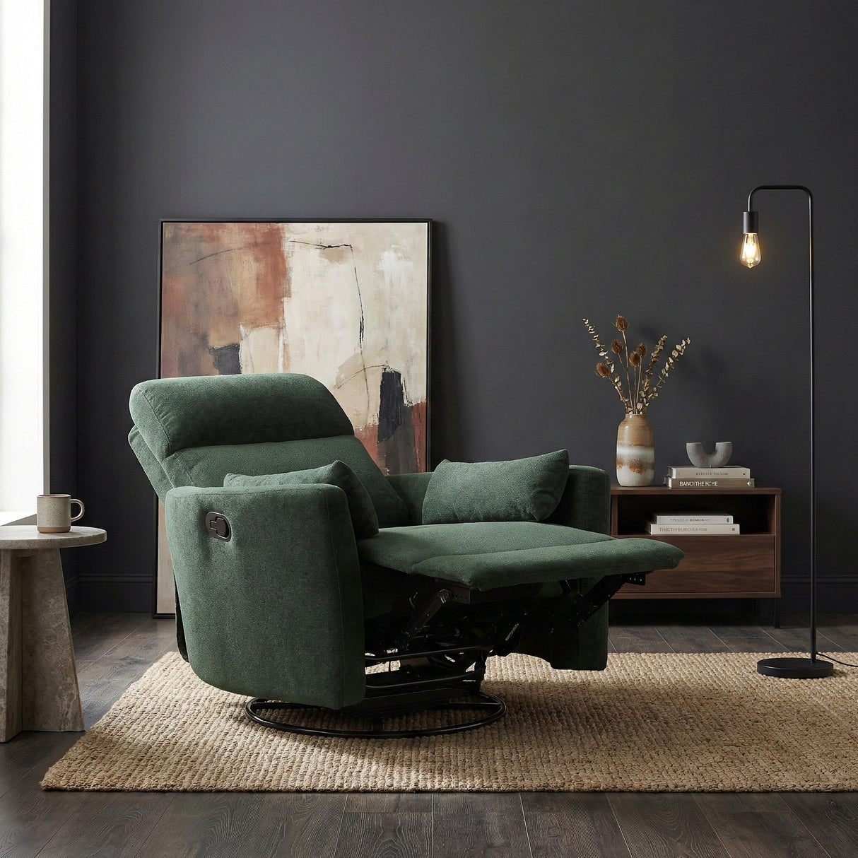 Desso Green Swivel Glider Reclining Chair