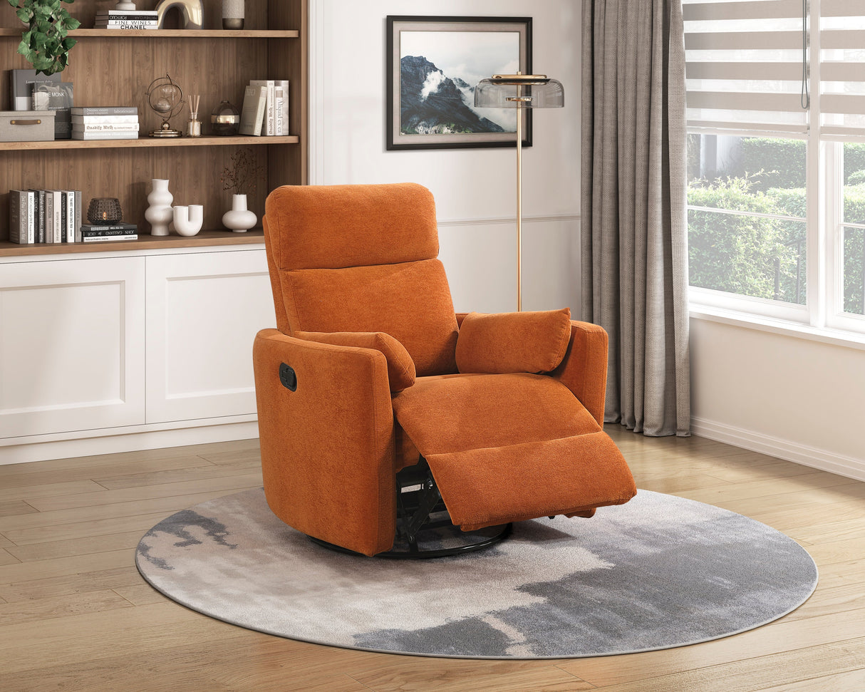 Desso Orange Swivel Glider Reclining Chair