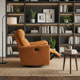 Desso Orange Swivel Glider Reclining Chair