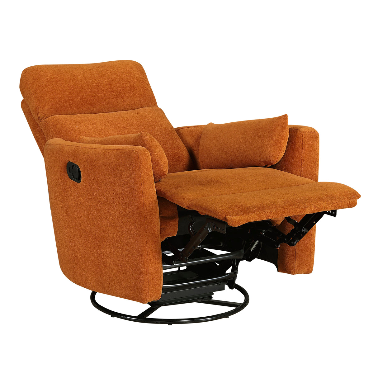 Desso Orange Swivel Glider Reclining Chair