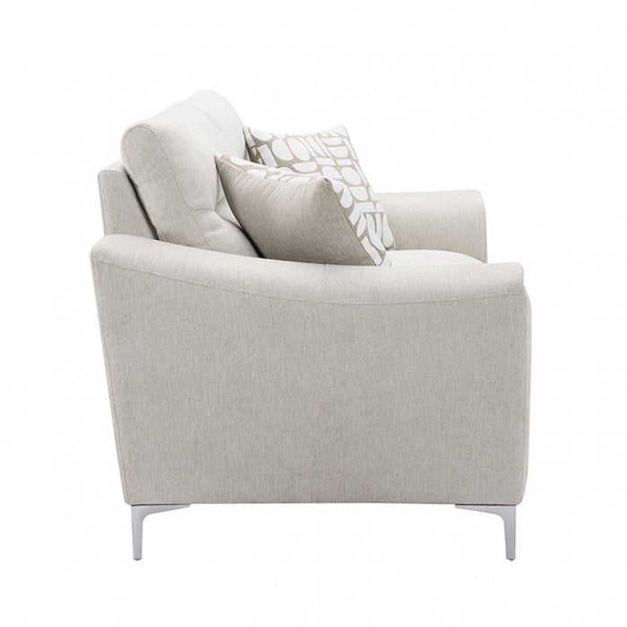 Desta Light Taupe Brown Loveseat by Furniture of America at Eve Furniture