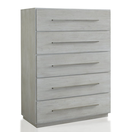 Destination Five Drawer Chest in Cotton Grey by Modus Furniture at Eve Furniture