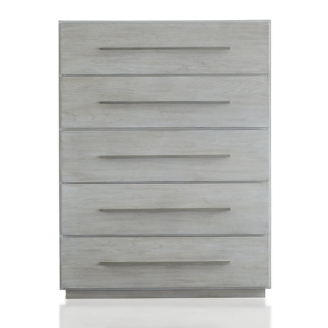 Destination Five Drawer Chest in Cotton Grey by Modus Furniture at Eve Furniture