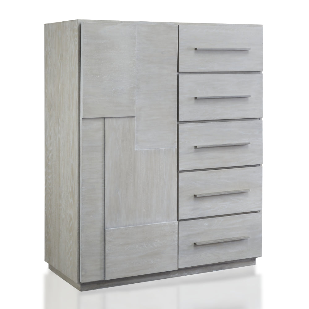 Destination Five Drawer One Door Sweater Chest in Cotton Grey by Modus Furniture at Eve Furniture