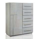 Destination Five Drawer One Door Sweater Chest in Cotton Grey by Modus Furniture at Eve Furniture