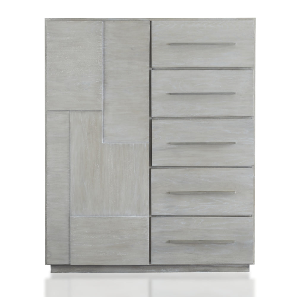 Destination Five Drawer One Door Sweater Chest in Cotton Grey by Modus Furniture at Eve Furniture