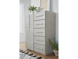 Destination Five Drawer One Door Sweater Chest in Cotton Grey by Modus Furniture at Eve Furniture