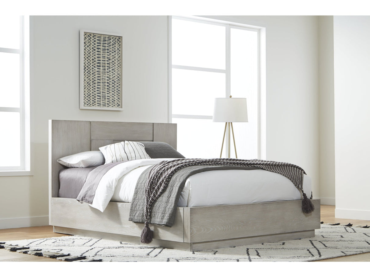 Destination Wood Queen Panel Bed in Cotton Grey by Modus Furniture at Eve Furniture