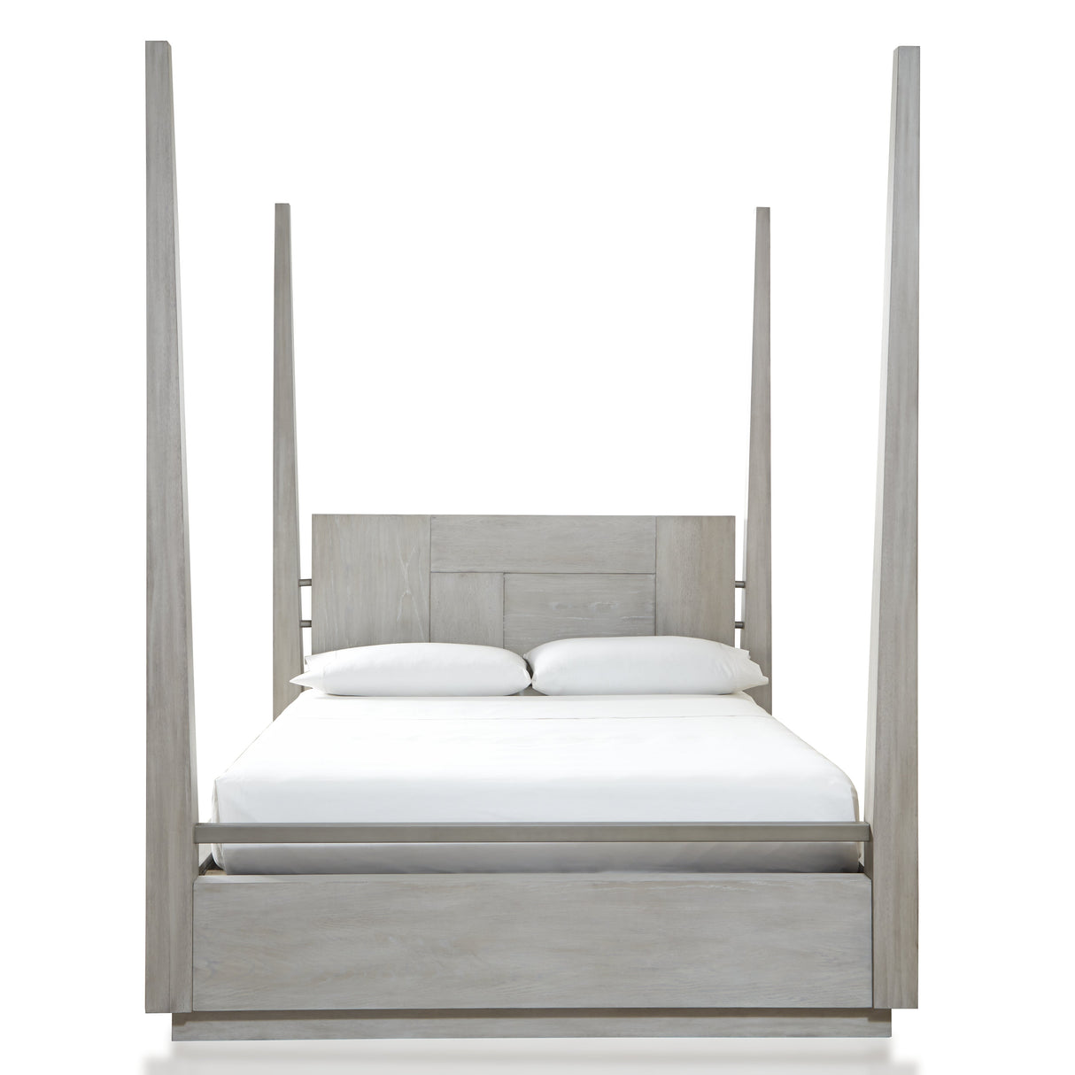 Destination Wood Queen Poster Bed in Cotton Grey by Modus Furniture at Eve Furniture