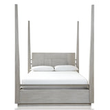 Destination Wood Queen Poster Bed in Cotton Grey by Modus Furniture at Eve Furniture